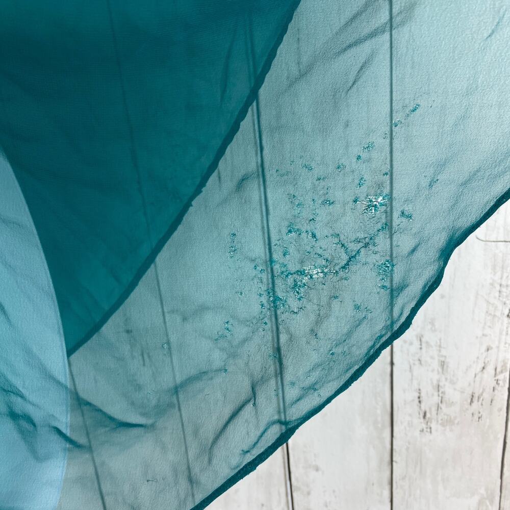 VTG Victoria's Secret Teal Satin Chiffon Chemise Babydoll Nightgown Size X-Small - Picture 3 of 9